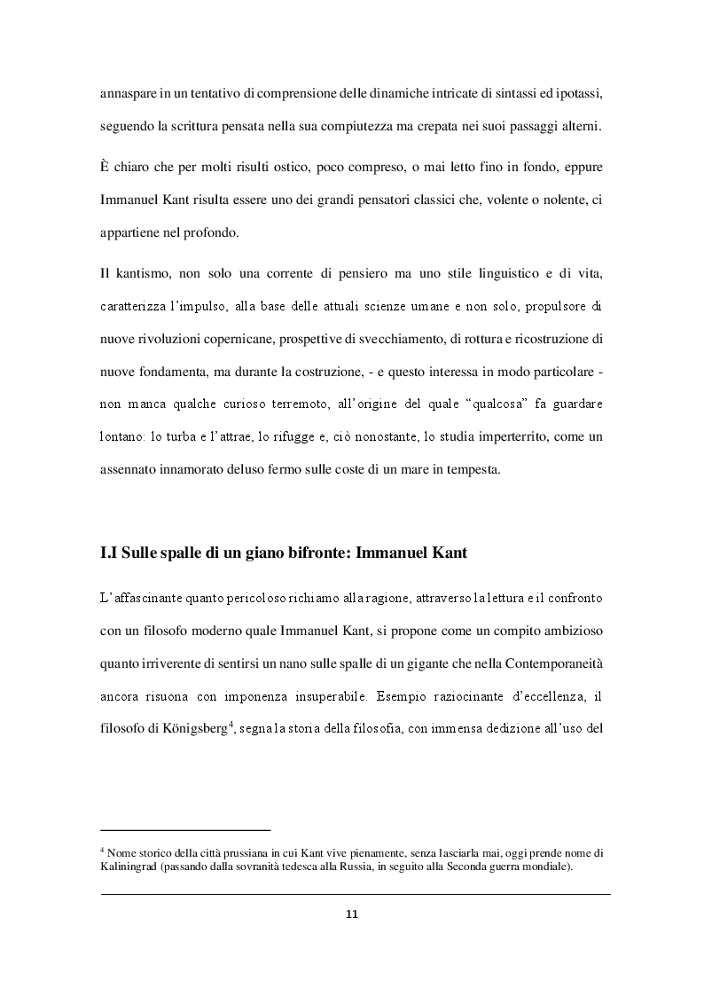Anteprima della tesi: LA SPACCATURA DELL'ESSER-CI: LA BELLEZZA TRA SPAESAMENTO E RIMEDIO. ITINERARIO OLTRE IL LIMITE (dietro i passi di I. Kant, F. Nietzsche, E. M. Cioran), Pagina 6