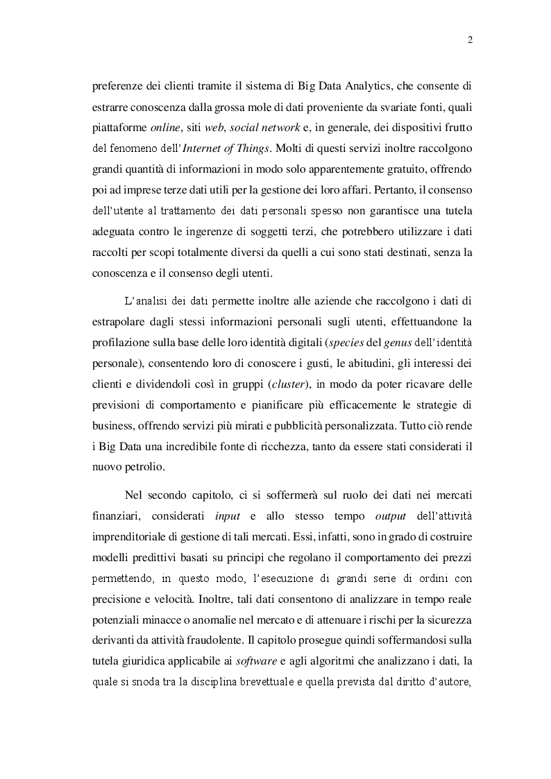 Anteprima della tesi: I Big Data tra diritti esclusivi e concorrenza, Pagina 3