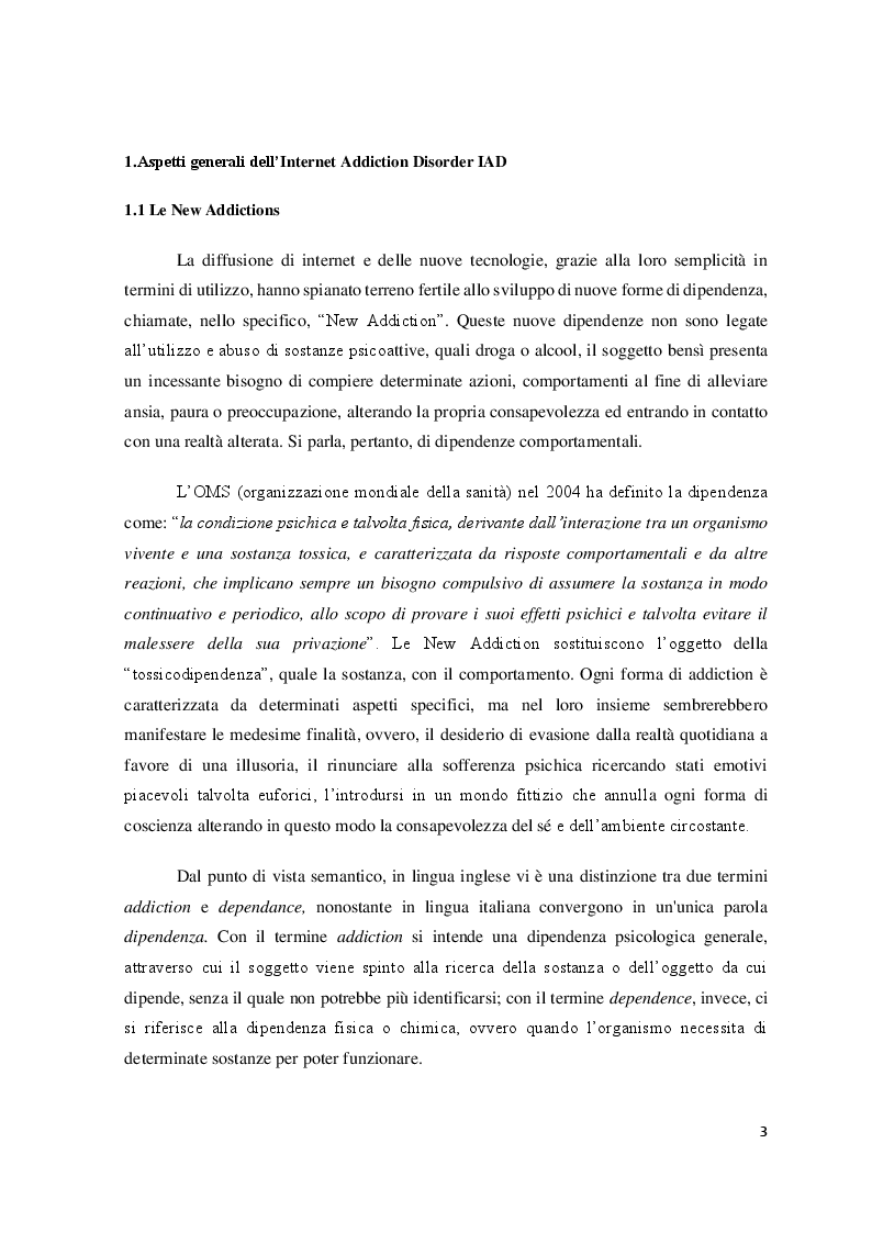 Anteprima della tesi: Il fenomeno dell'Internet Addiction Disorder e fattori associati alle condotte di abuso: Una revisione sistematica dei dati, Pagina 4