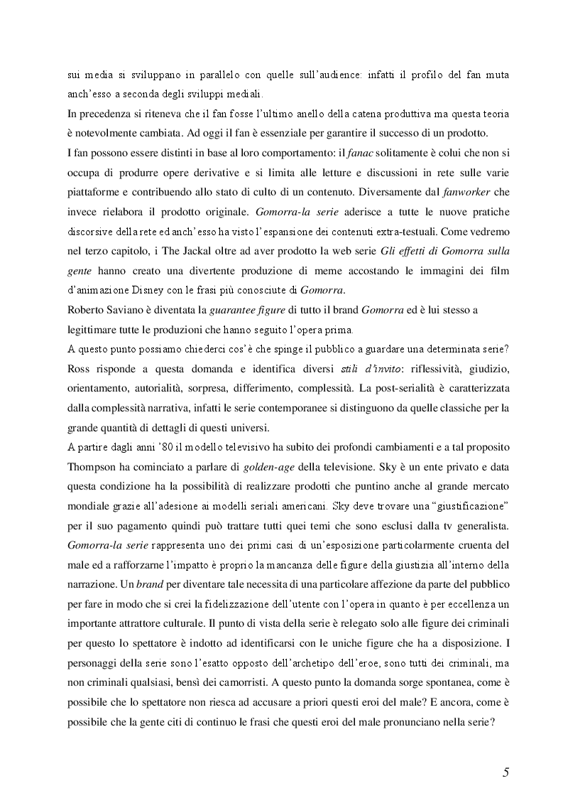 Anteprima della tesi: Il caso Gomorra. Al centro del dibattito l'accusa di un intrattenimento immorale, Pagina 4