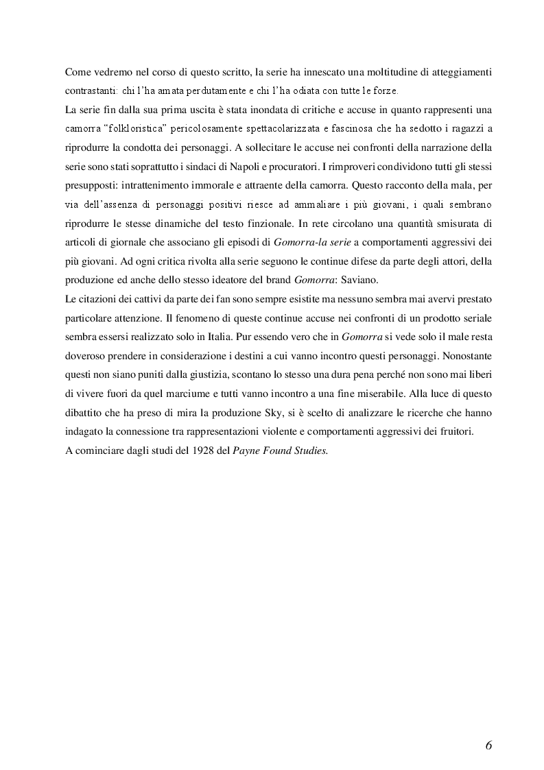Anteprima della tesi: Il caso Gomorra. Al centro del dibattito l'accusa di un intrattenimento immorale, Pagina 5