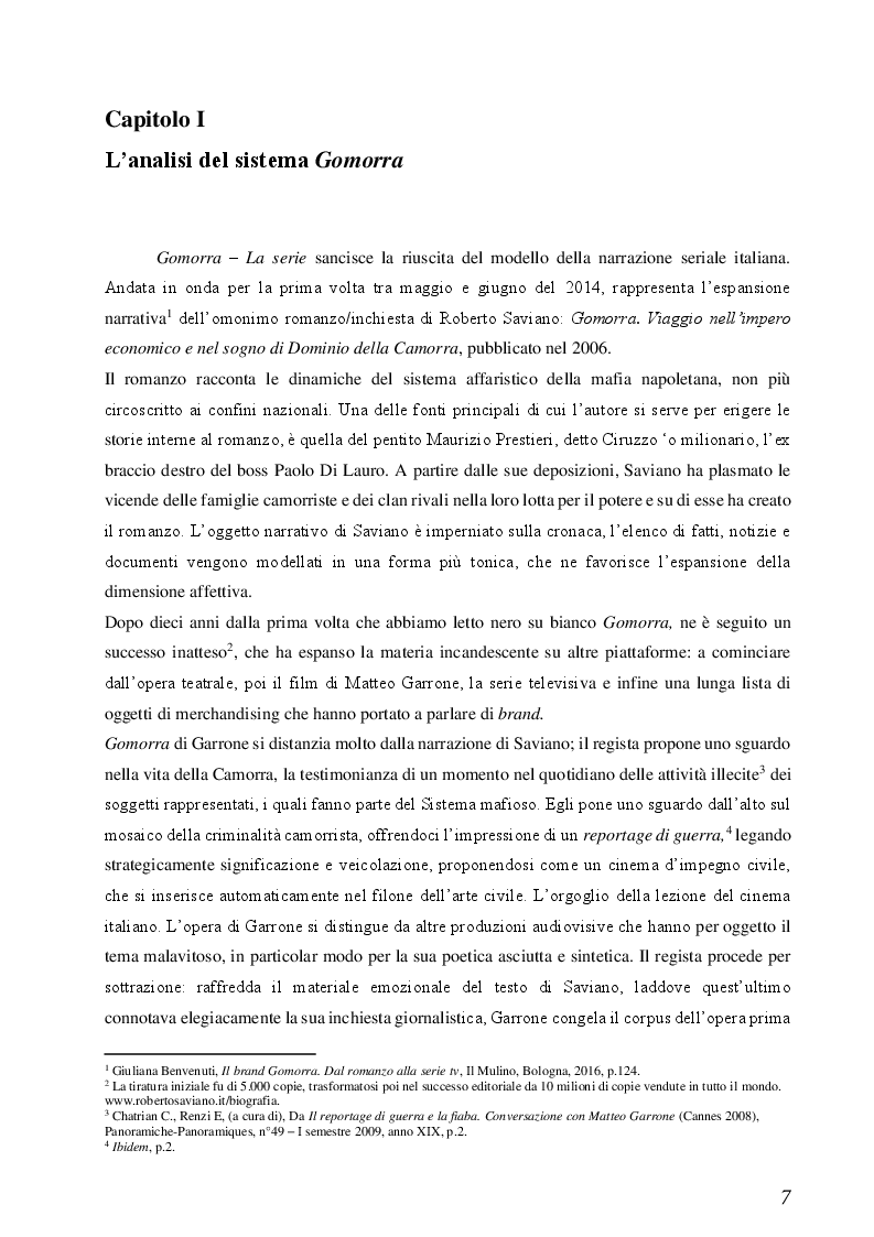 Anteprima della tesi: Il caso Gomorra. Al centro del dibattito l'accusa di un intrattenimento immorale, Pagina 6
