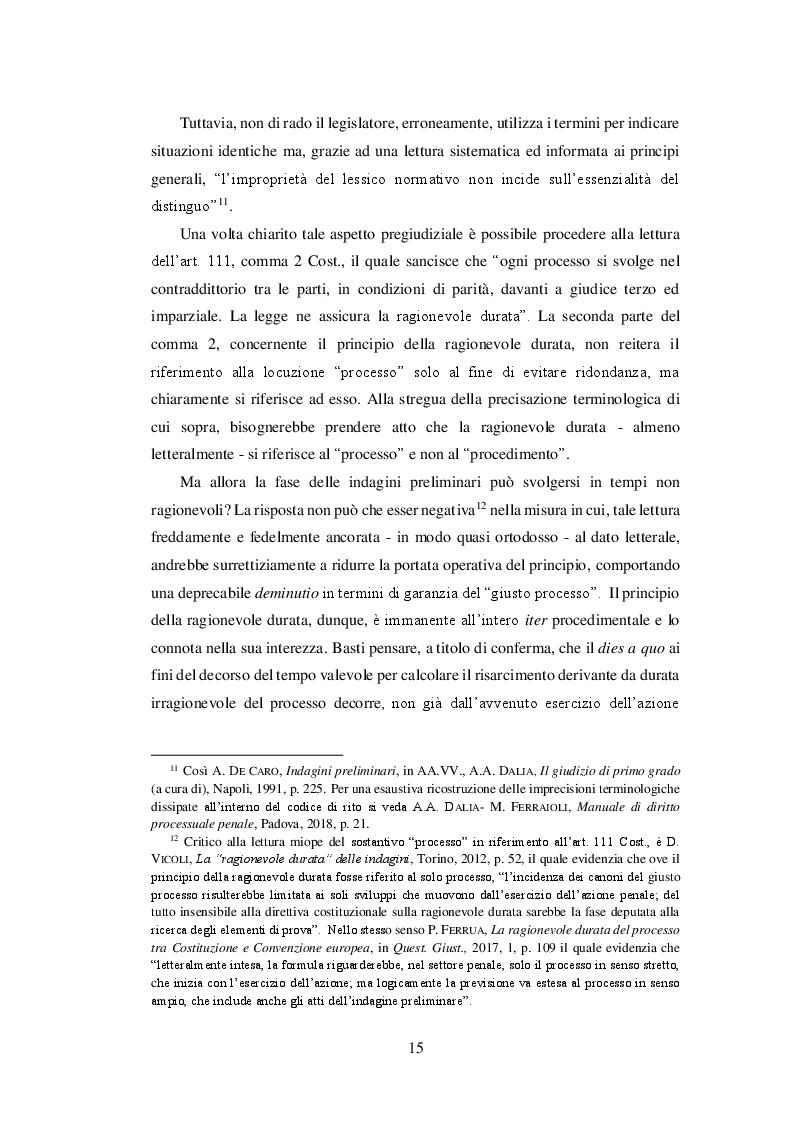Anteprima della tesi: Le indagini preliminari: tra ragionevole durata e completezza investigativa, Pagina 7