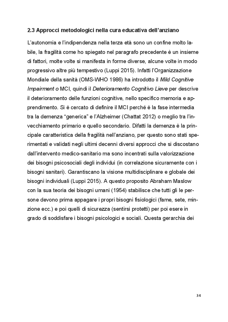 Anteprima della tesi: CA' NOSTRA. Un'esperienza di coabitazione di persone affette da Alzheimer, Pagina 5