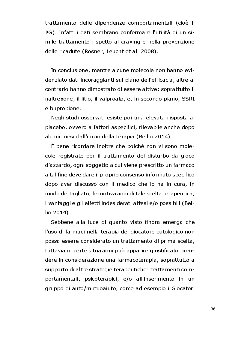 Anteprima della tesi: Il disturbo da gioco d’azzardo. Aspetti di dipendenza, impulsività e compulsività. Ipotesi eziologiche, comorbilità, cenni di trattamento, Pagina 7
