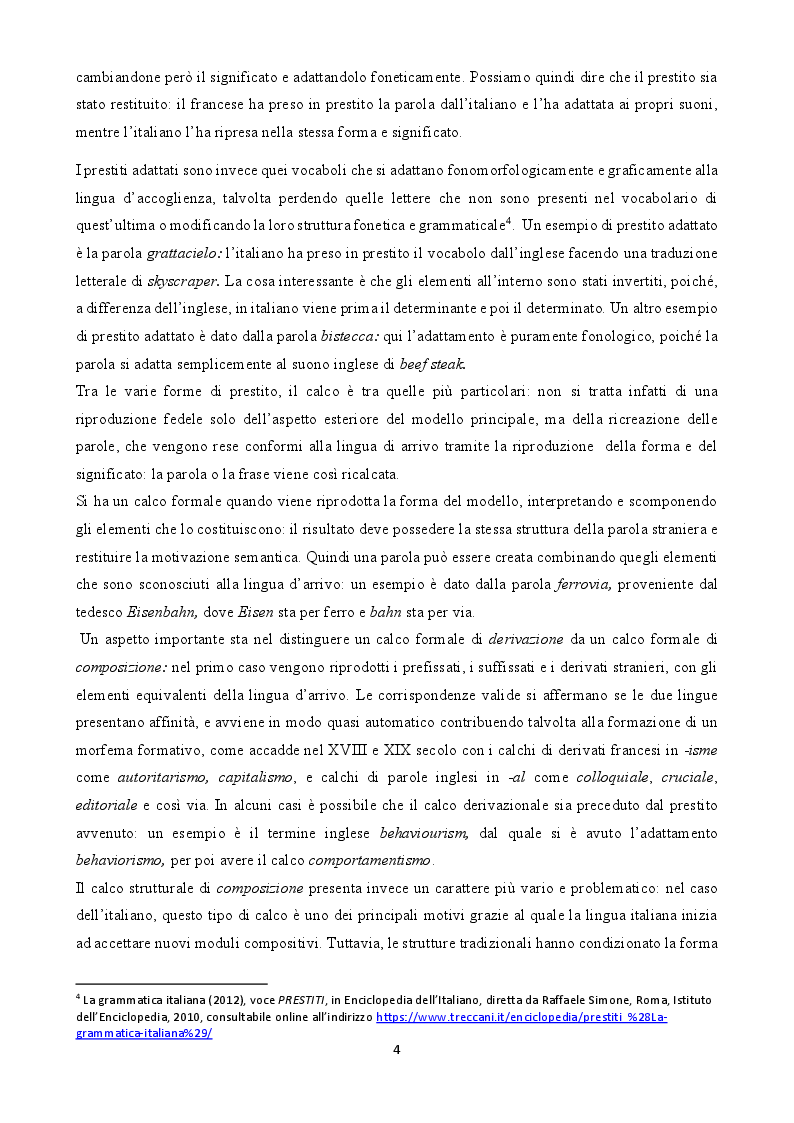 Anteprima della tesi: Gli anglicismi nel linguaggio pubblicitario della moda: un saggio da ''Elle Italia'', Pagina 4