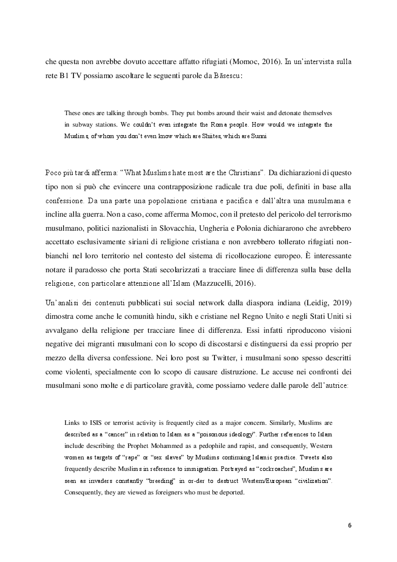 Anteprima della tesi: Europa e migrazioni: narrative a confronto, Pagina 7