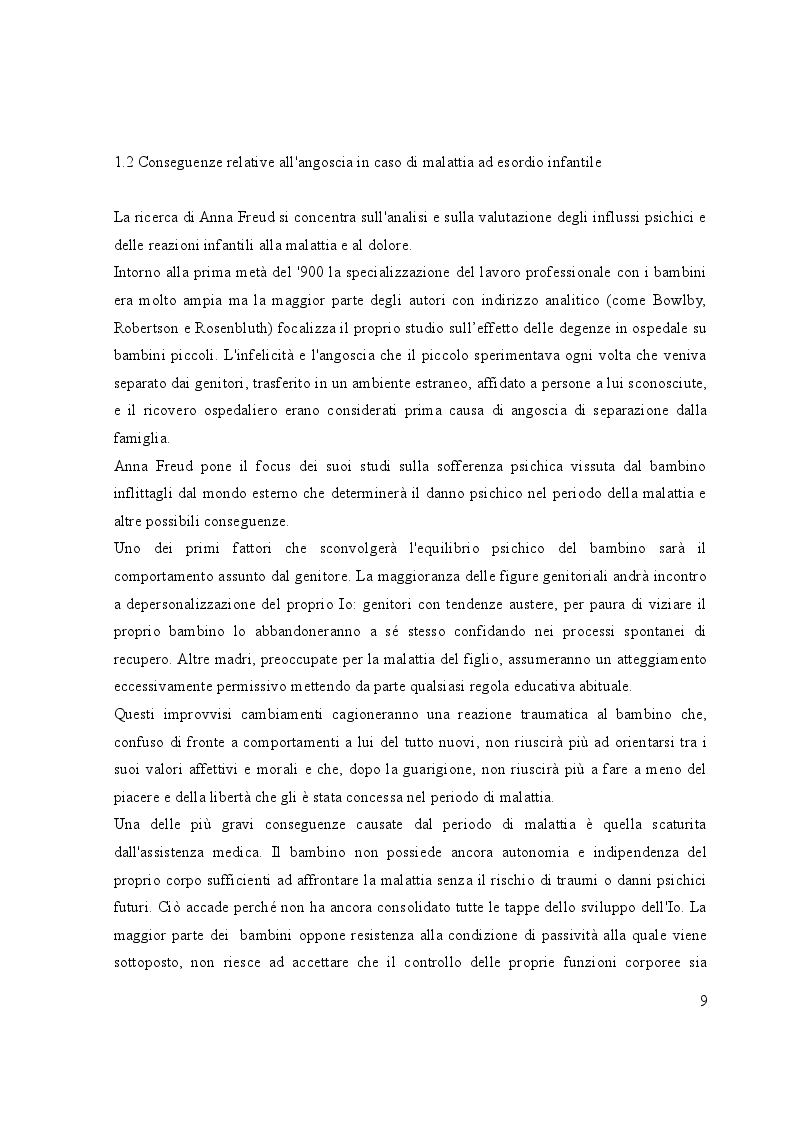 Estratto dalla tesi: Il contributo di Anna Freud allo studio della malattia infantile