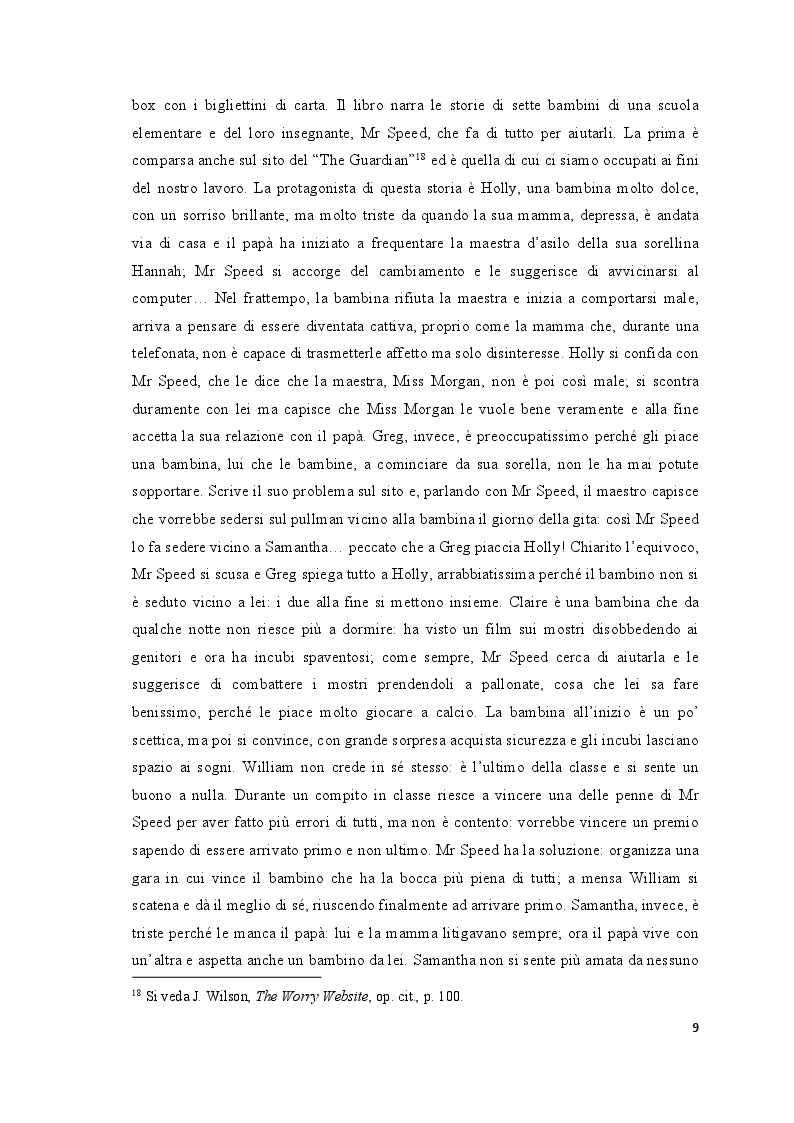 Anteprima della tesi: Tradurre letteratura per l'infanzia: The Worry Website di Jacqueline Wilson, Pagina 8