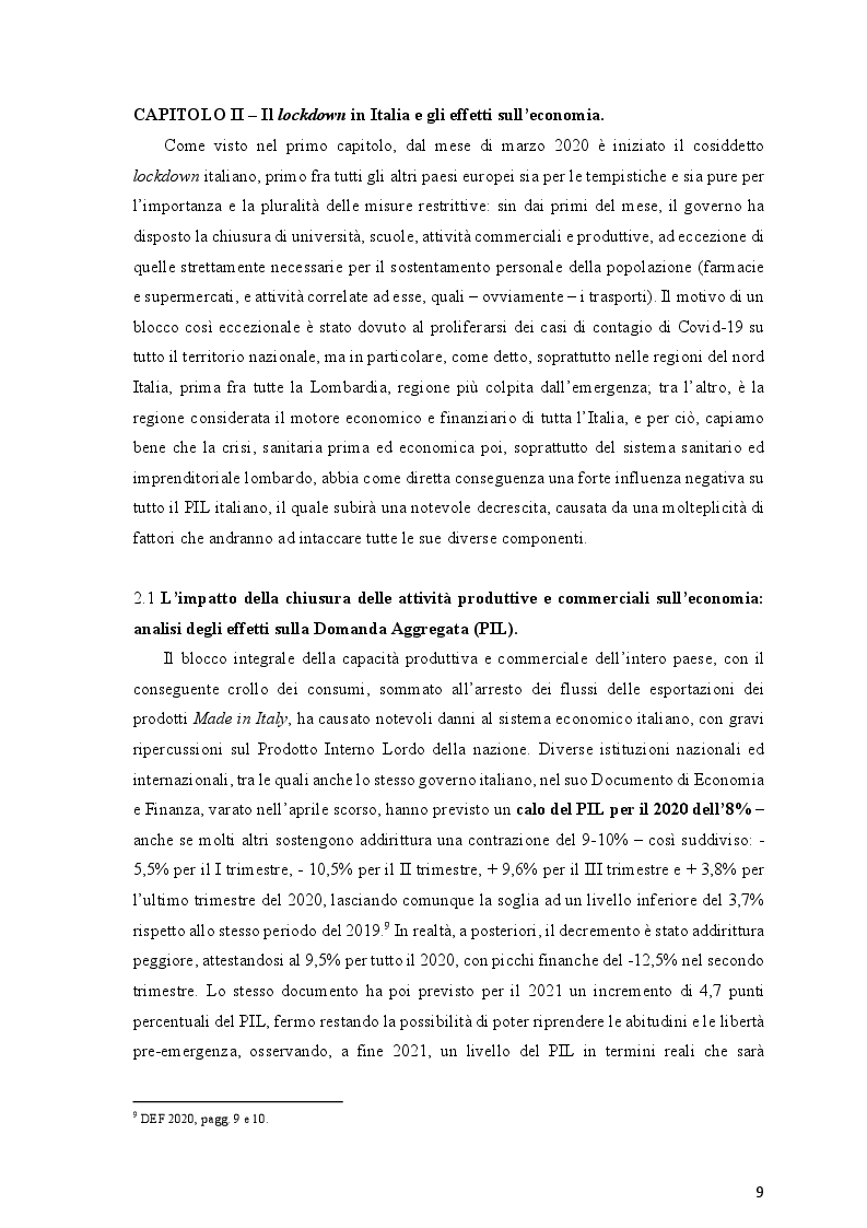 Estratto dalla tesi: L'economia italiana ai tempi del Covid-19: teorie e politiche