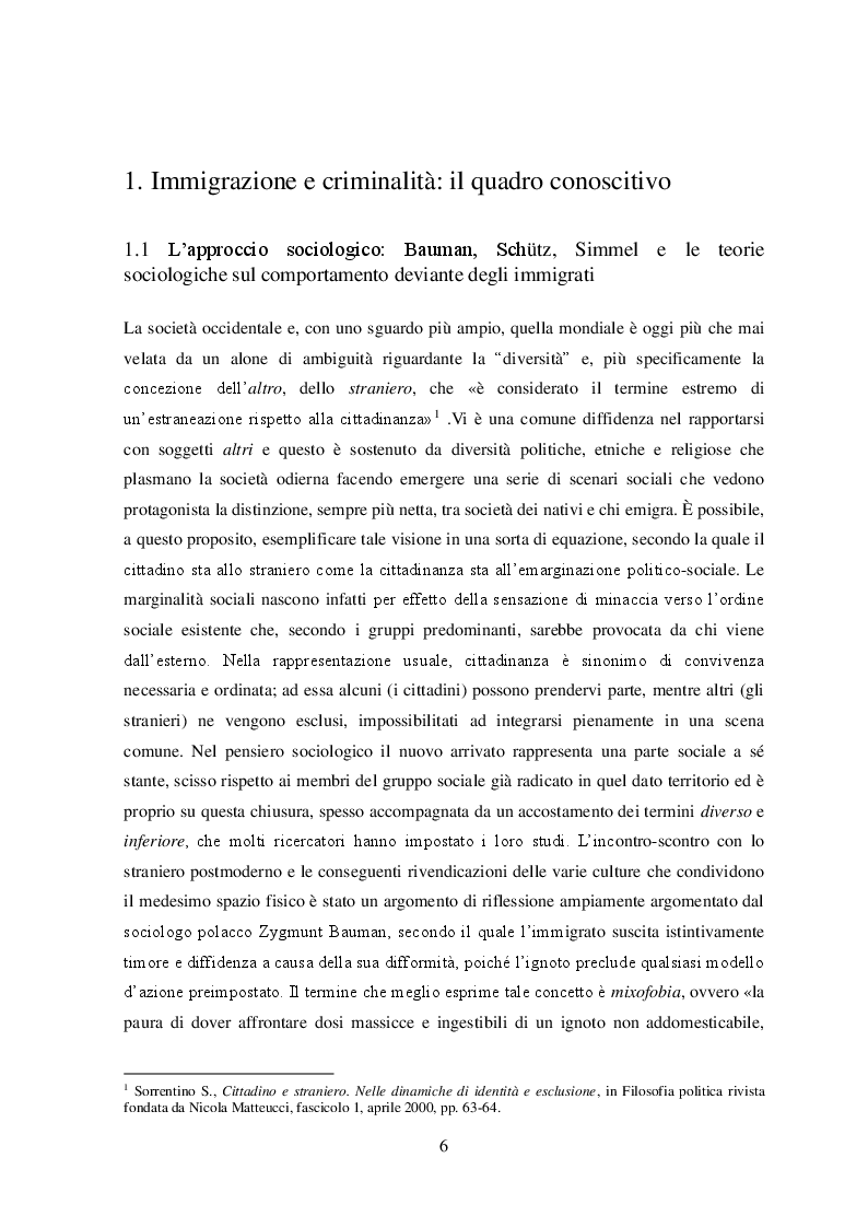 Anteprima della tesi: Tra percezione e realtà: l’immigrazione e il problematico rapporto con la criminalità, Pagina 5
