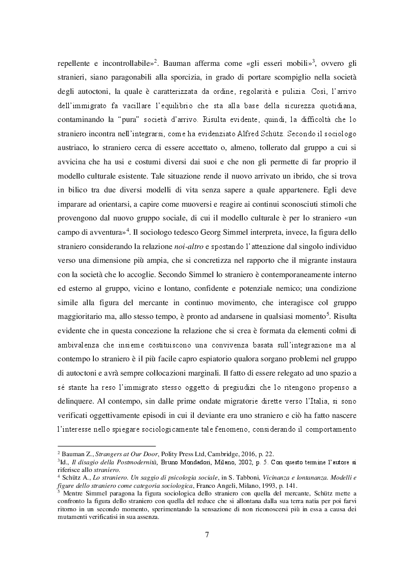 Anteprima della tesi: Tra percezione e realtà: l’immigrazione e il problematico rapporto con la criminalità, Pagina 6