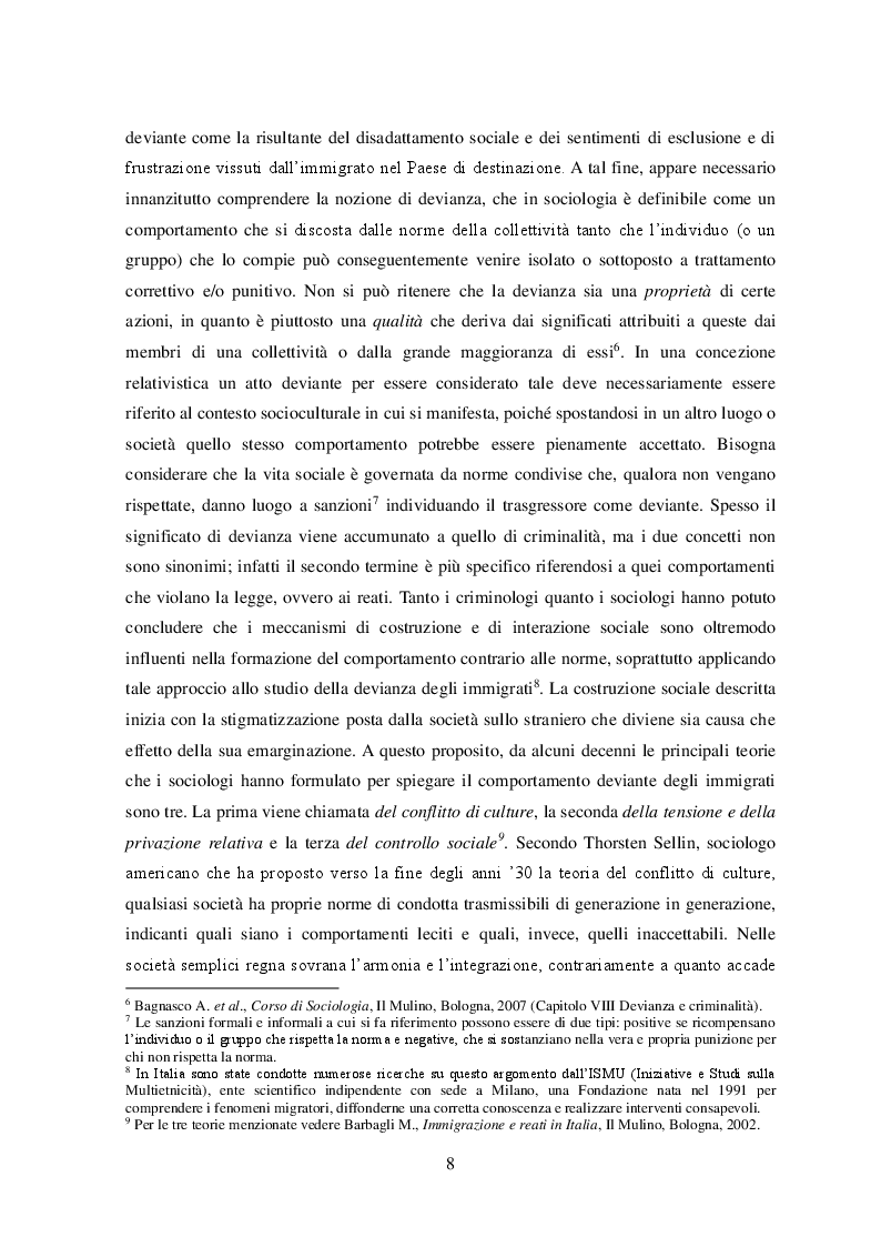 Anteprima della tesi: Tra percezione e realtà: l’immigrazione e il problematico rapporto con la criminalità, Pagina 7