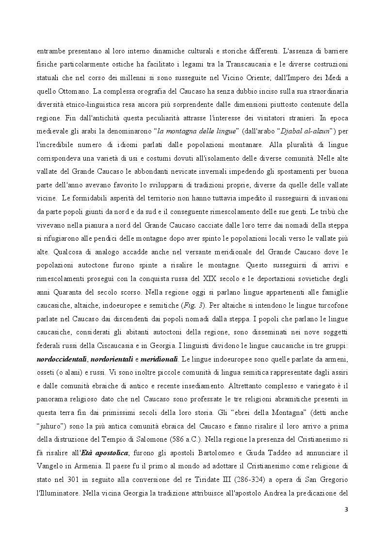 Anteprima della tesi: Geopolitica dell'Islam nel Caucaso Settentrionale, Pagina 3