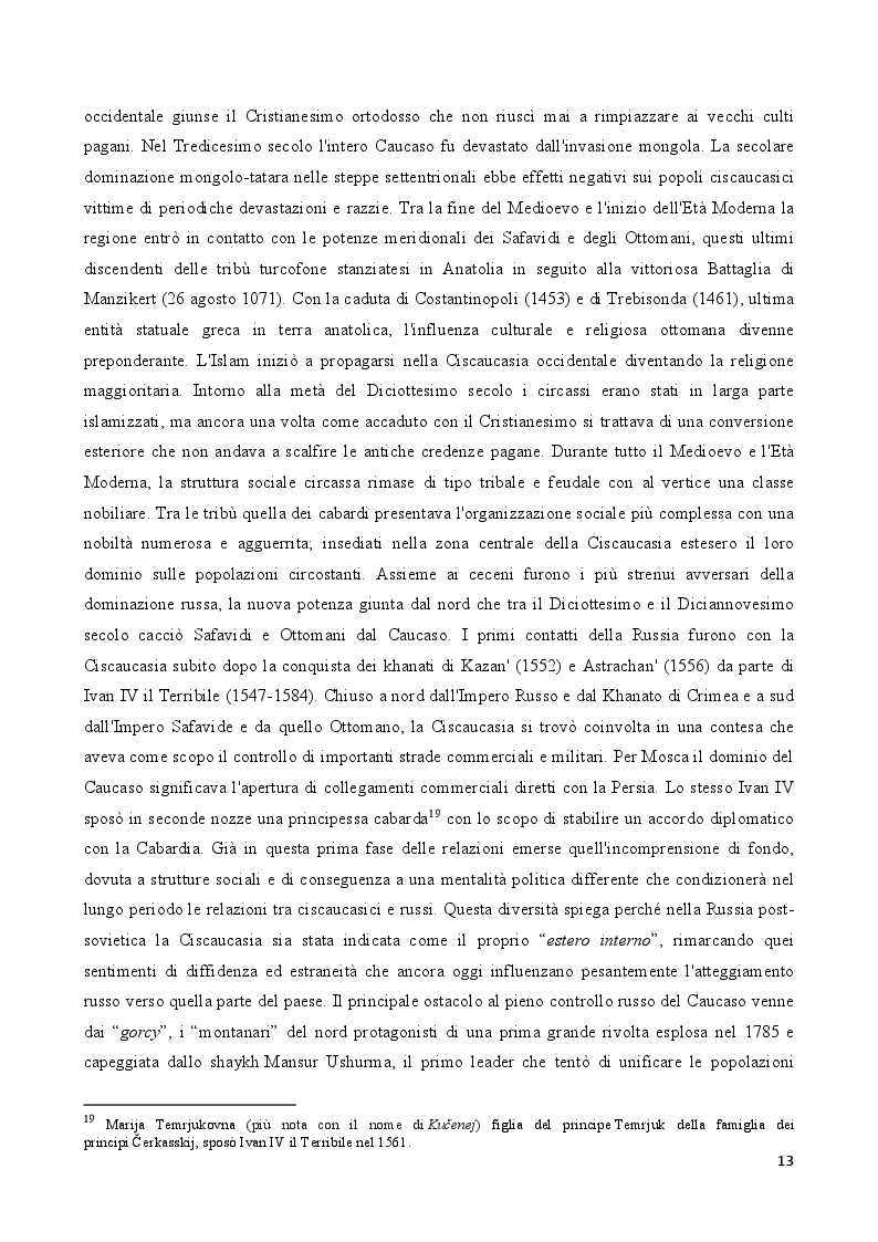 Estratto dalla tesi: Geopolitica dell’Islam nel Caucaso Settentrionale