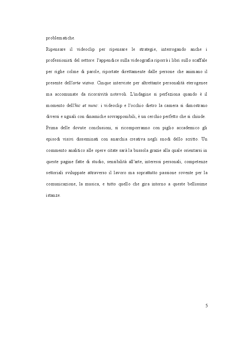 Anteprima della tesi: Storia ed evoluzione del videoclip. Un percorso tra sperimentazione tecnologica ed innovazione visiva., Pagina 4