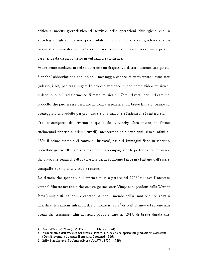 Anteprima della tesi: Storia ed evoluzione del videoclip. Un percorso tra sperimentazione tecnologica ed innovazione visiva., Pagina 6