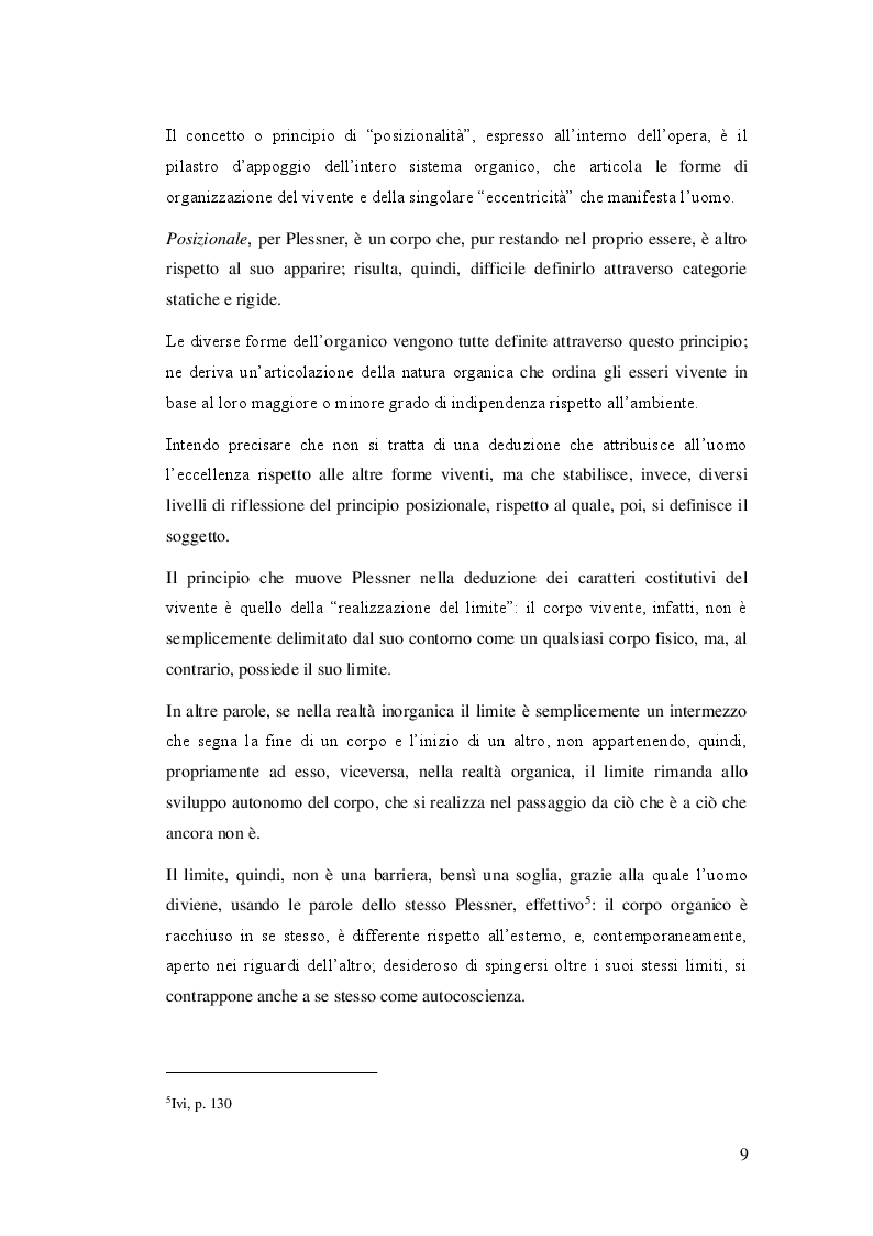 Anteprima della tesi: Senza patria - L'uomo eccentrico nell'antropologia filosofica di Helmuth Plessner, Pagina 5