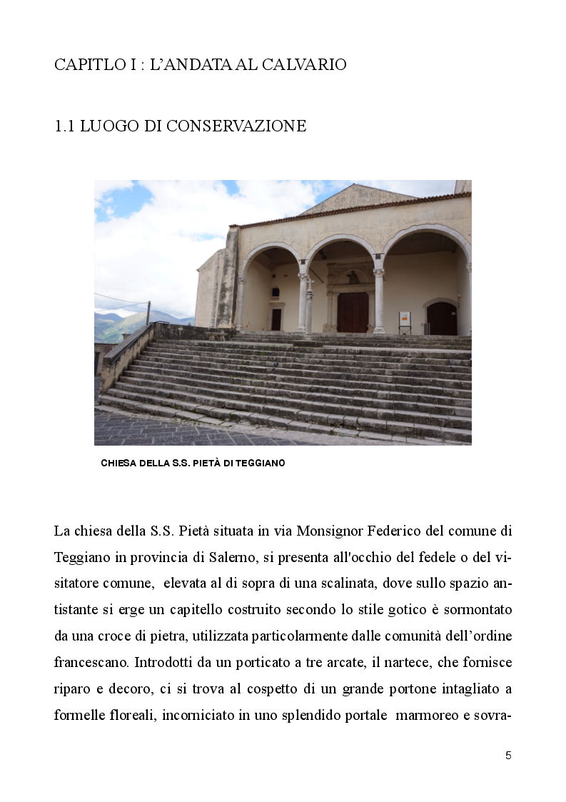 Anteprima della tesi: Itinerario simbolico nell'opera dell'Andata al Calvario della S.S. Pietà di Teggiano, Pagina 6