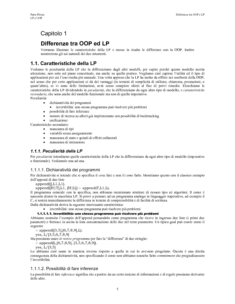 Anteprima della tesi: Elaborazione e interazione in programmazione logica e ad oggetti, Pagina 3