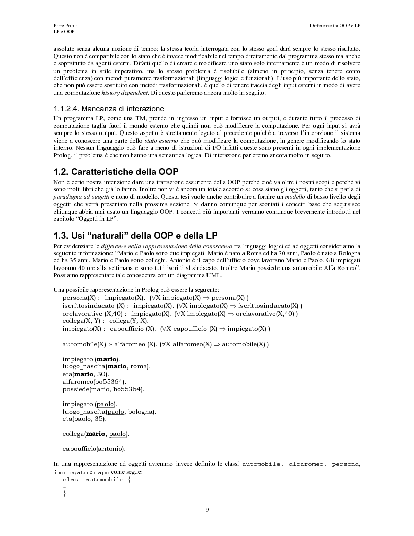 Anteprima della tesi: Elaborazione e interazione in programmazione logica e ad oggetti, Pagina 7
