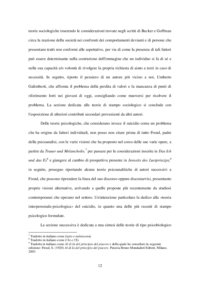 Anteprima della tesi: Suicidio e società. Il ruolo di ciascuno di noi nella prevenzione, Pagina 5