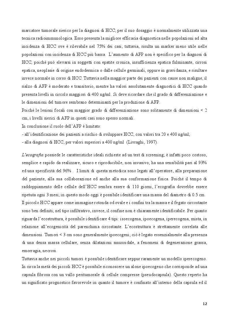 Anteprima della tesi: Assistenza infermieristica in paziente affetto da epatocarcinoma sottoposto a trattamento di termoablazione, Pagina 5