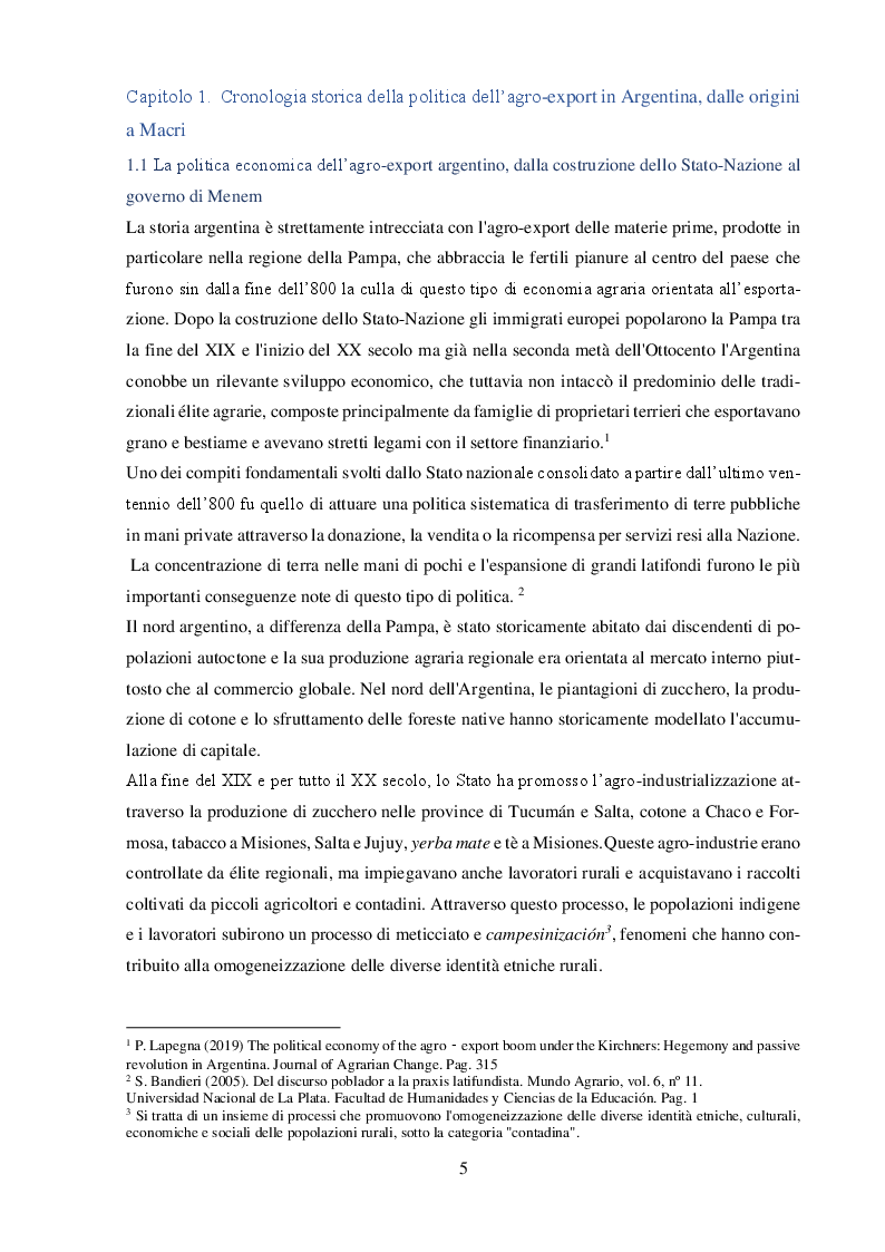 Anteprima della tesi: La Repùblica Sojera: origini e conseguenze del boom dell’agro-export della soia in Argentina, Pagina 4