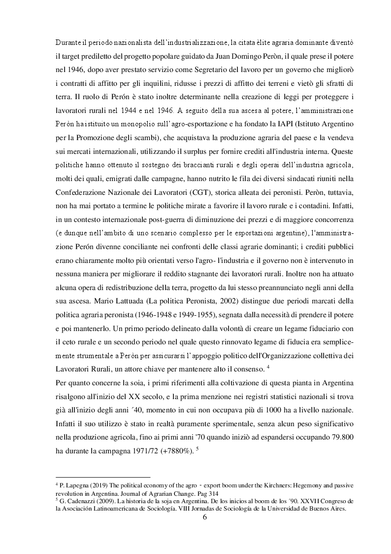 Anteprima della tesi: La Repùblica Sojera: origini e conseguenze del boom dell’agro-export della soia in Argentina, Pagina 5