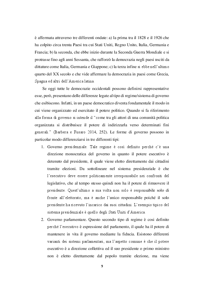 Anteprima della tesi: Il fenomeno della presidenzializzazione in Italia: i casi di Silvio Berlusconi e Matteo Renzi, Pagina 6