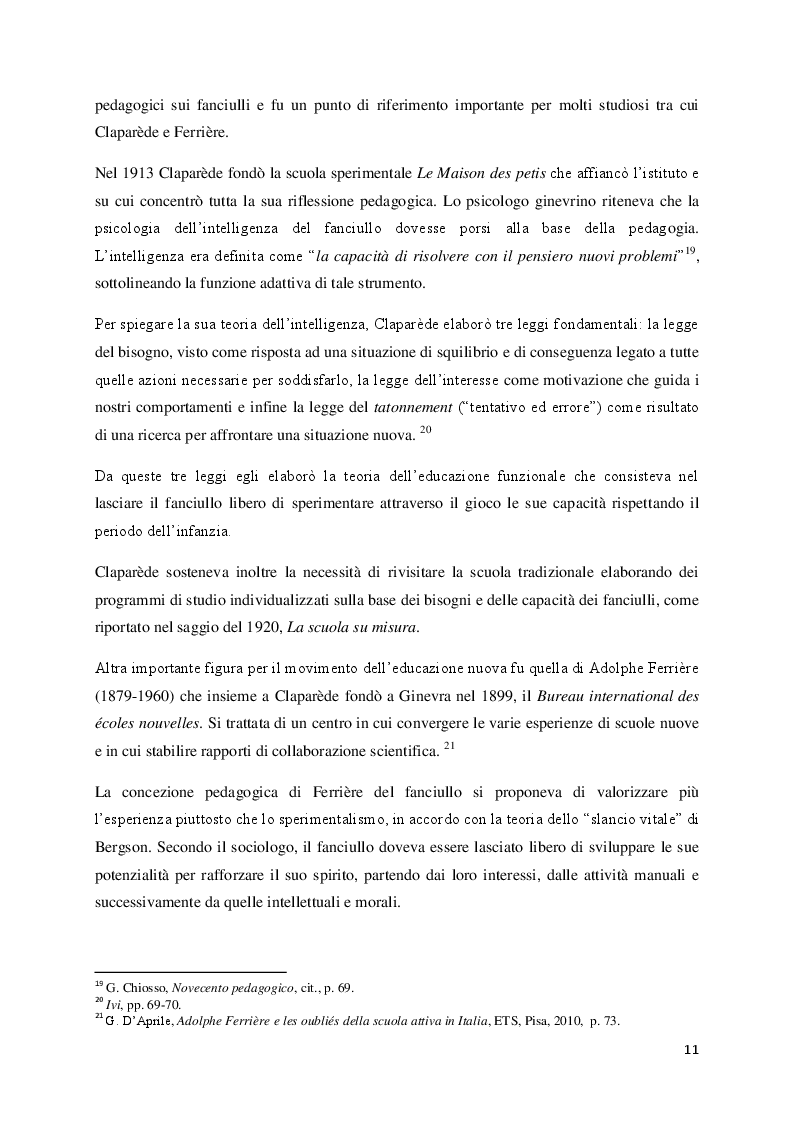 Estratto dalla tesi: Montessori e Steiner: due approcci pedagogici a confronto