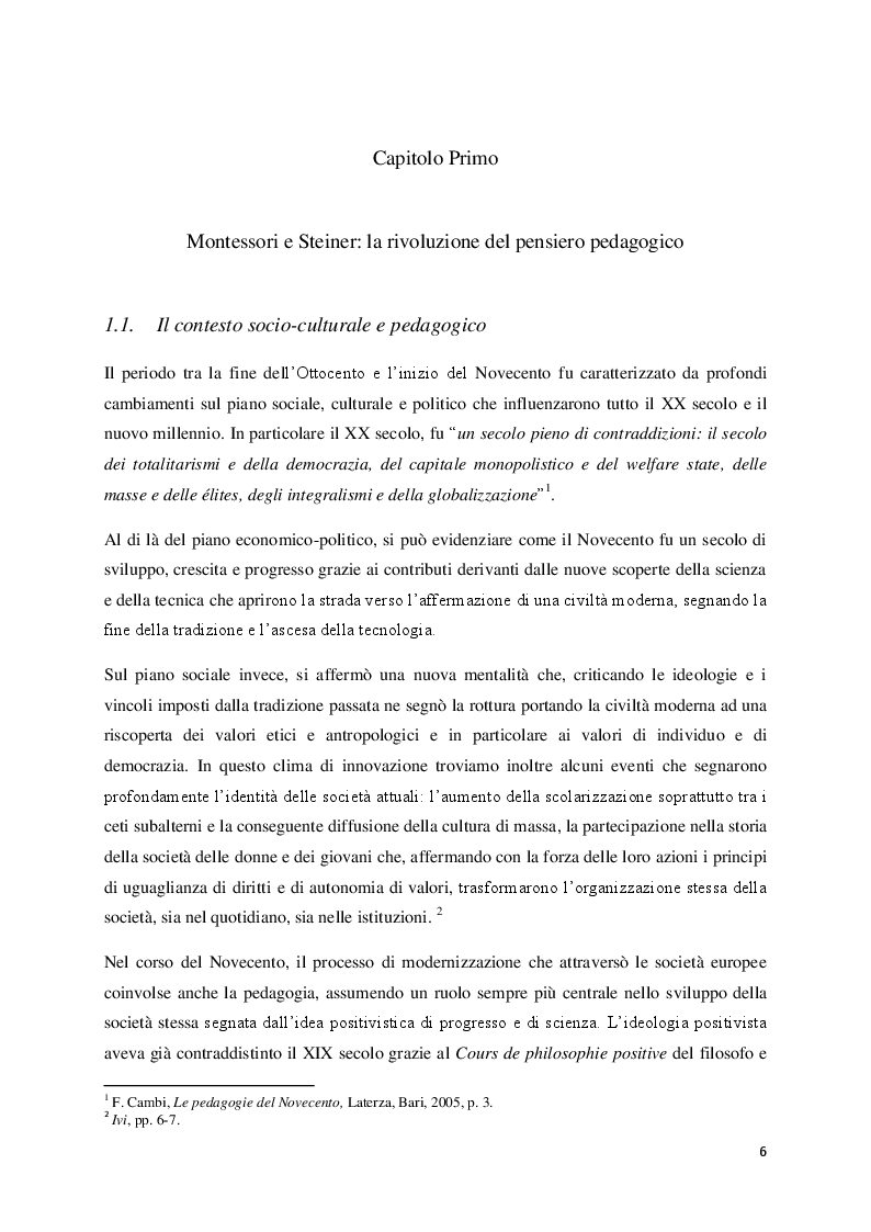 Anteprima della tesi: Montessori e Steiner: due approcci pedagogici a confronto, Pagina 4