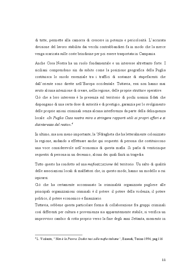 Anteprima della tesi: La Società Foggiana: un'analisi socio giuridica di una mafia invisibile, Pagina 6