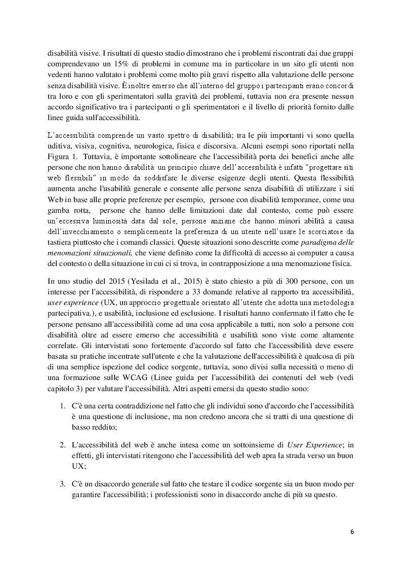 Anteprima della tesi: Studio dei requisiti di accessibilità di siti e applicativi web e degli strumenti utilizzati per la valutazione del loro livello di accessibilità, Pagina 4