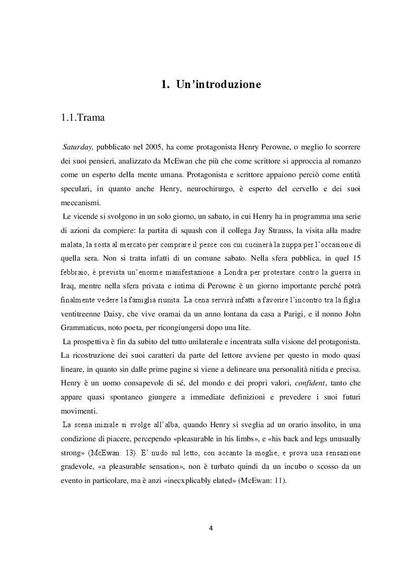 Anteprima della tesi: Saturday, Ian McEwan: un'analisi. Cosa vuol dire essere un uomo nel XXI Secolo, Pagina 3