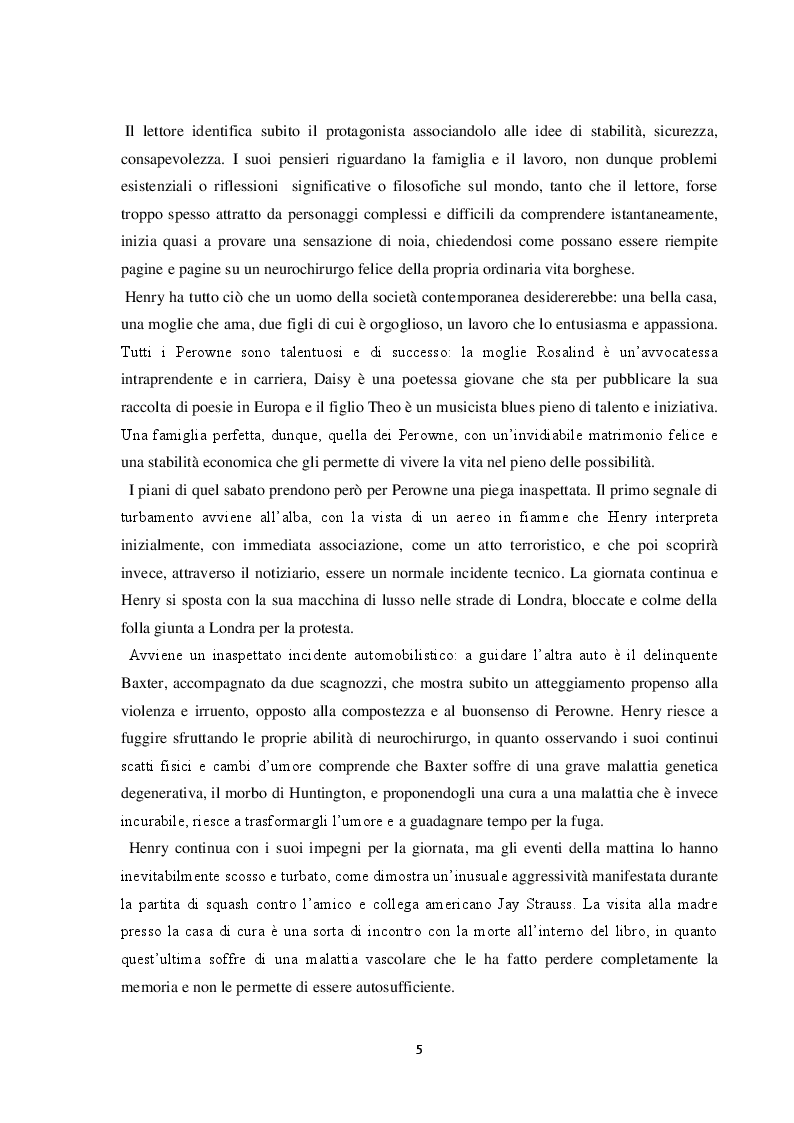 Anteprima della tesi: Saturday, Ian McEwan: un'analisi. Cosa vuol dire essere un uomo nel XXI Secolo, Pagina 4