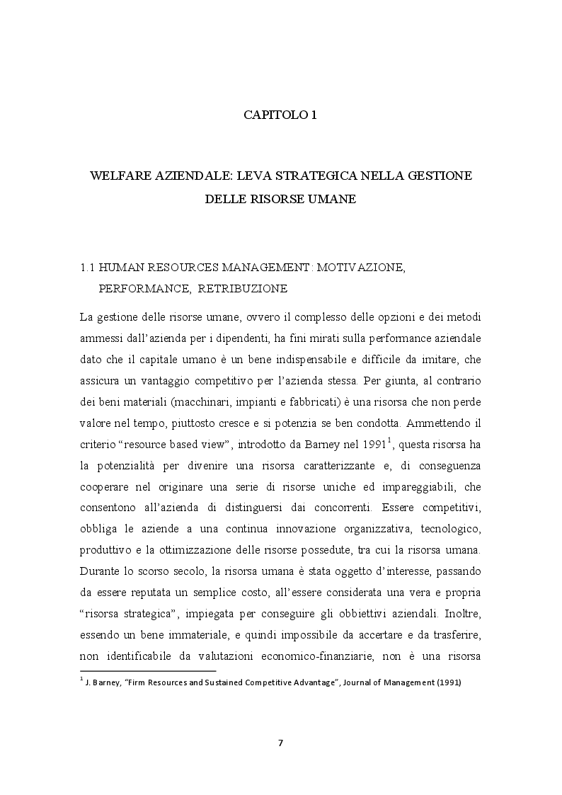 Anteprima della tesi: Welfare Aziendale: strumento di sviluppo sociale e strategico nelle PMI Italiane, Pagina 5