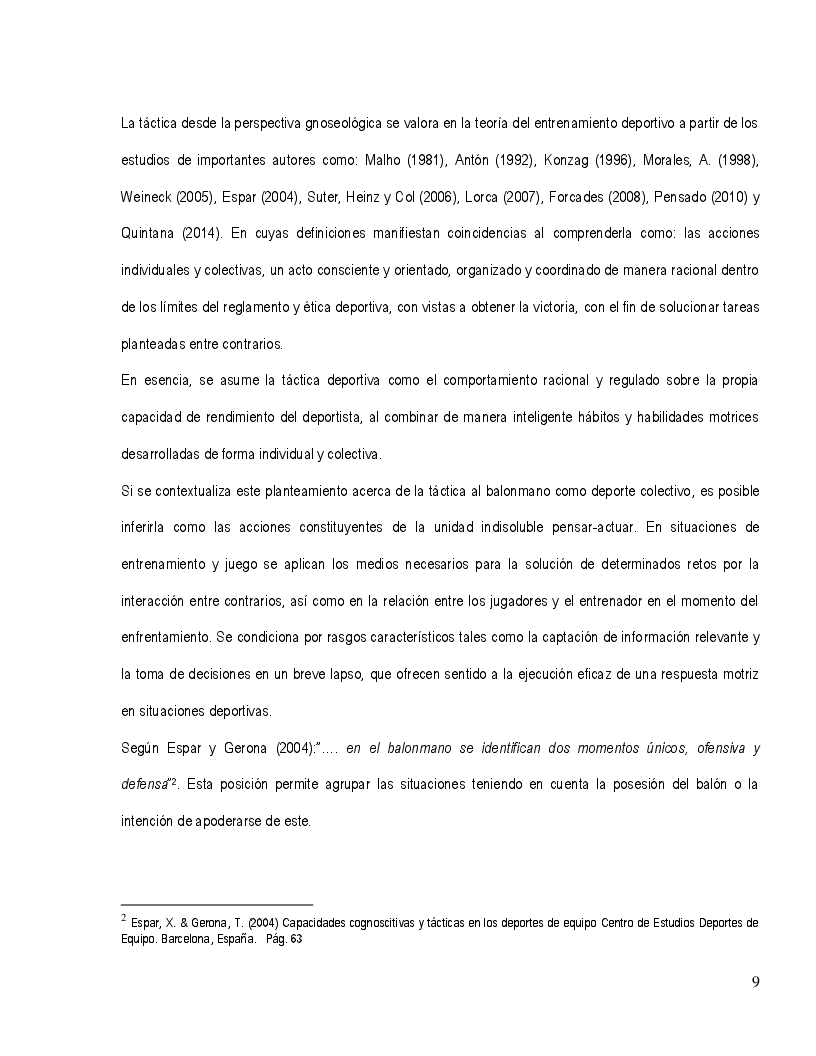 Anteprima della tesi: La evaluación del aprendizaje en la actividad táctica en el equipo de balonmano, Pagina 10