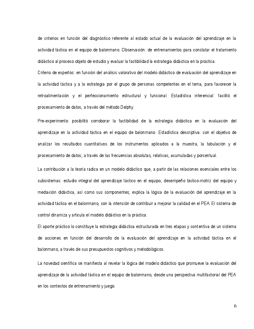 Anteprima della tesi: La evaluación del aprendizaje en la actividad táctica en el equipo de balonmano, Pagina 7