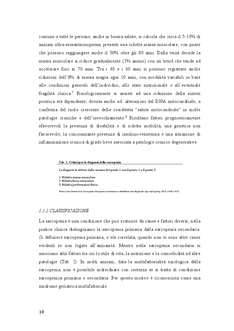 Anteprima della tesi: Sarcopenia, valutazione e approccio nutrizionale, Pagina 4
