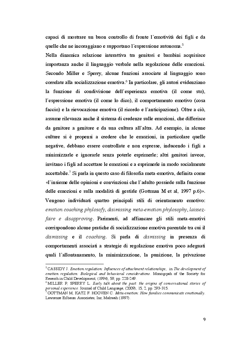 Anteprima della tesi: La socializzazione emotiva familiare: processi e funzionamento dell'età evolutiva, Pagina 6