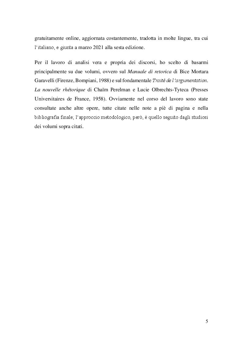 Anteprima della tesi: SARS-CoV-2: analisi retorica dei discorsi di Giuseppe Conte durante il lockdown, Pagina 4