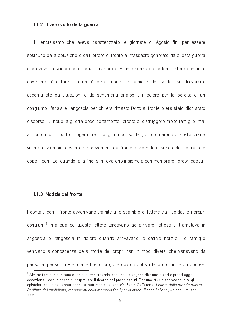 Anteprima della tesi: I custodi del ricordo. I monumenti ai caduti della Grande Guerra a Trecastagni e Zafferana, Pagina 7