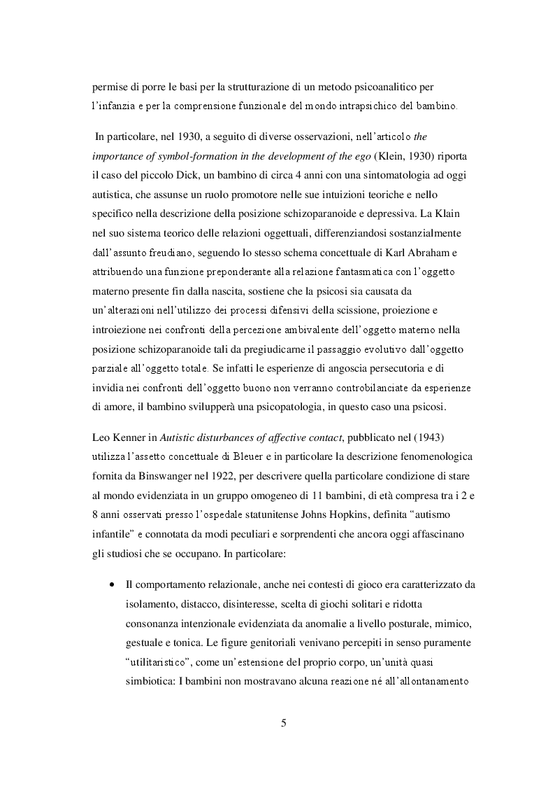 Anteprima della tesi: Un nuovo approccio per il disturbo autistico: l'intersoggettività tra neuroscienze e psicoanalisi, Pagina 6