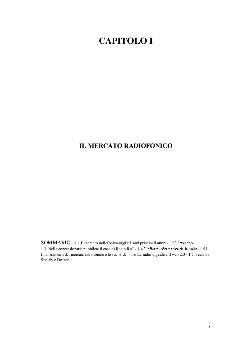 Anteprima della tesi: Eventi e iniziative speciali. Evoluzione del mercato radiofonico e nuove strategie di marketing, Pagina 5