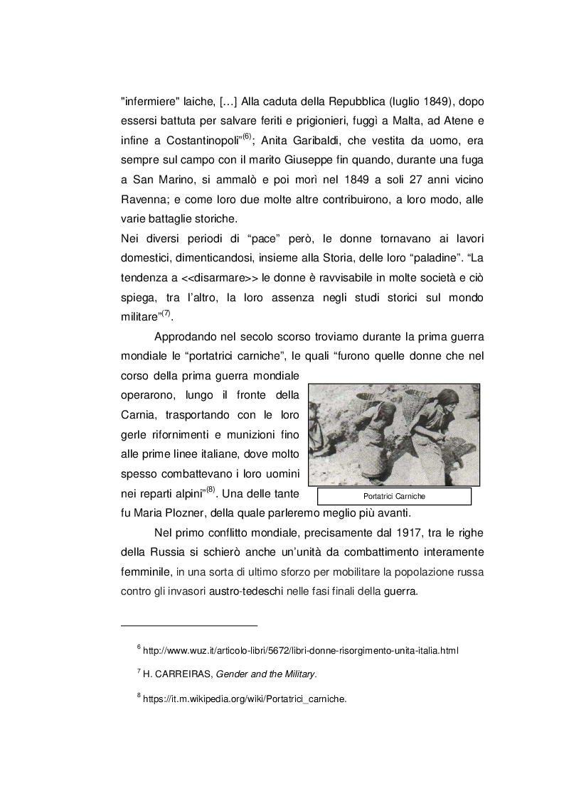 Anteprima della tesi: Le donne nell'Esercito Italiano, Pagina 6