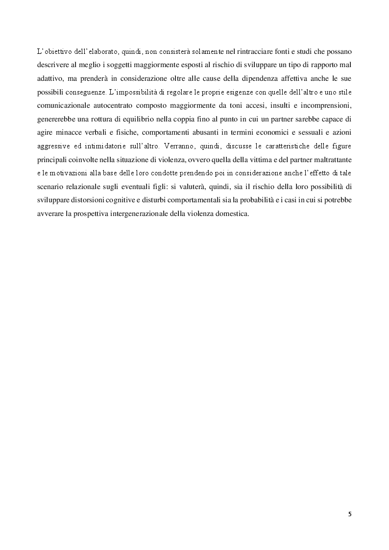Anteprima della tesi: La dipendenza affettiva - Possibili origini ed implicazioni di un amore malato, Pagina 3