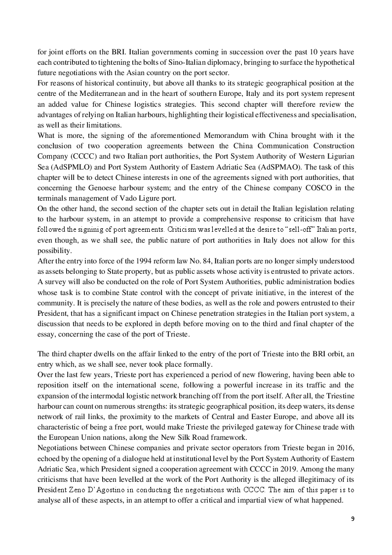 Anteprima della tesi: The Dragon's grip: Chinese presence in ports along the Belt and Road - The case of the port of Trieste, Pagina 6