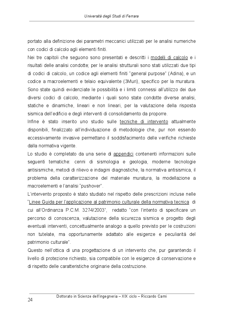 Anteprima della tesi: Tecniche antisismiche moderne e metodi di calcolo strutturale per la protezione dei beni storico monumentali: il caso della torre di Palazzo Marchesale a San Giuliano di Puglia, Pagina 5