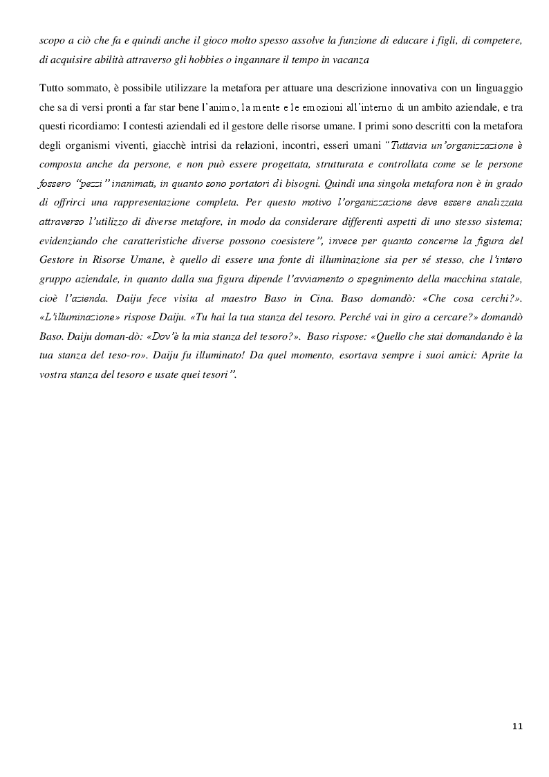 Estratto dalla tesi: Organizzarsi a piccoli versi: Le metafore per star bene in azienda